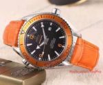 Copy Omega Seamaster Planet Ocean 600m Watch SS Orange Bezel Leather